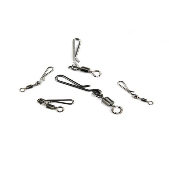 50Pcs/Set Rolling Swivel with Hanging Snap Fishing Tackle Fishhooks Connector