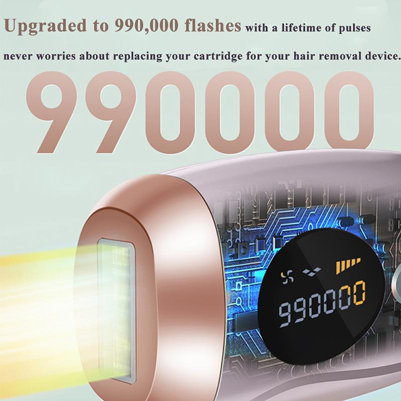 HOMZY Portable IPL Laser Epilator 999999 Flashes - Painless, Permanent Hair Removal for Women’s Body and Bikini Line
