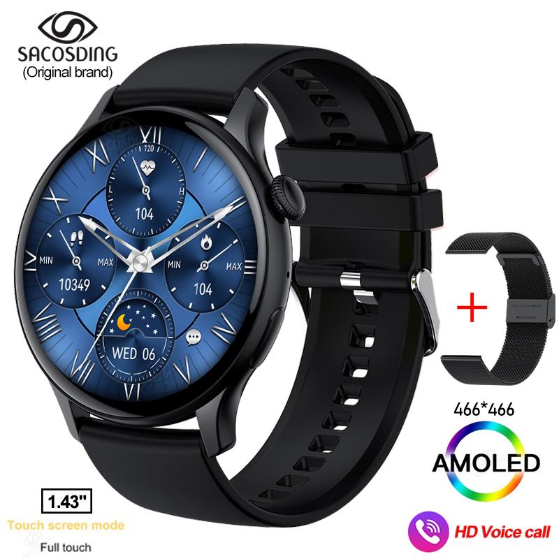 Bluetooth Call Smart Watch Men Women Custom Dials Amoled Display Clock Fitness Ip68 Waterproof Sport Smartwatch For Men