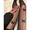 Bow Decor Fishnet Tights, Sexy Black Hollow Butterfly Mesh, Cute Bow Detail, Perfect Christmas Gift