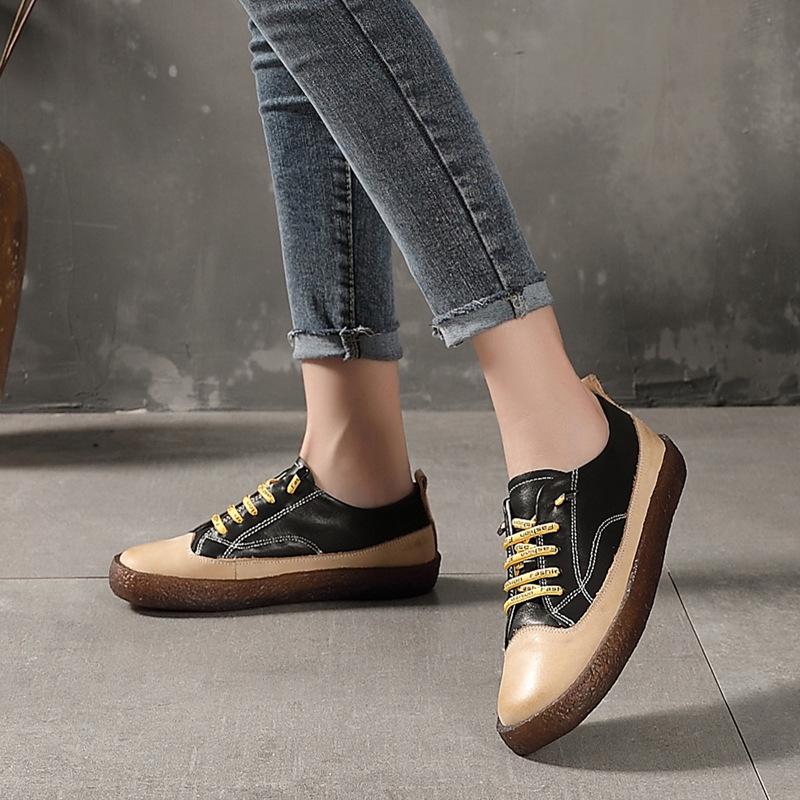 

Кожаные маленькие белые туфли женские всесезонные на плоской подошве повседневные туфли из мягкой кожи с мягкой подошвой одинарные туфли туфли-лодочки 40