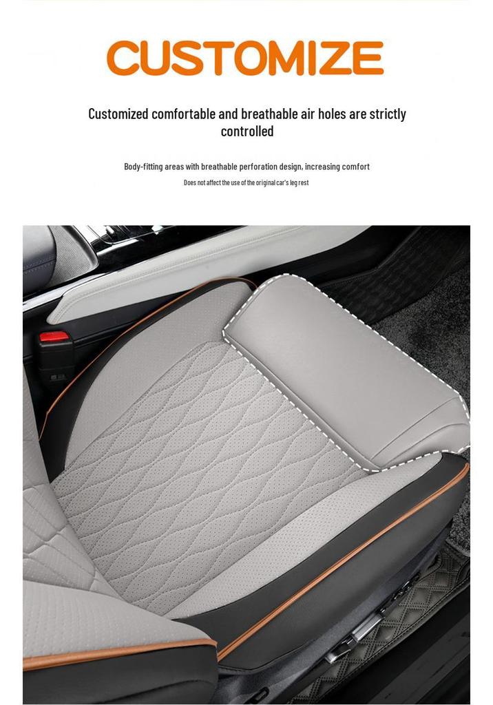 Customized BYD Tang Car Seat Cushion, Perforated Leather, 5/6/7-Seater, All-Season Use