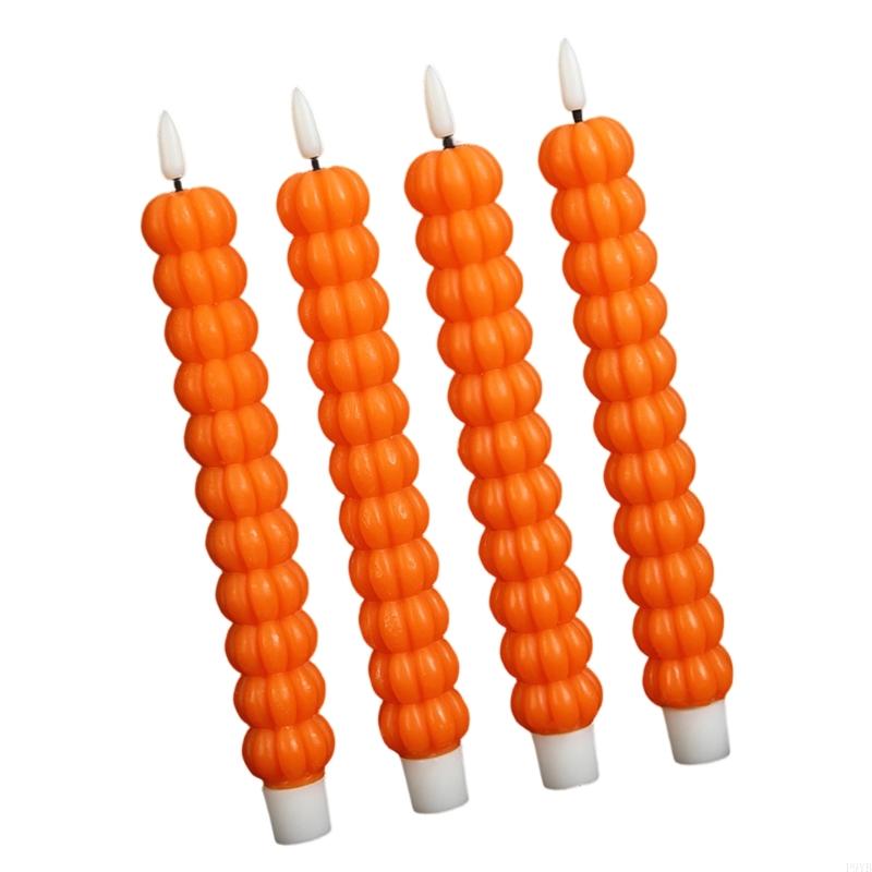 Halloween Flameless Taper Set of 4 Piece Decorative LED with Soywax Finish for Table Mantels Window and Part