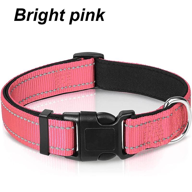 Reflective Dog Collar Sturdy Adjustable Pets Collar For Medium Large Dogs Soft Neoprene Padded Nylon for Medium Large Dogs