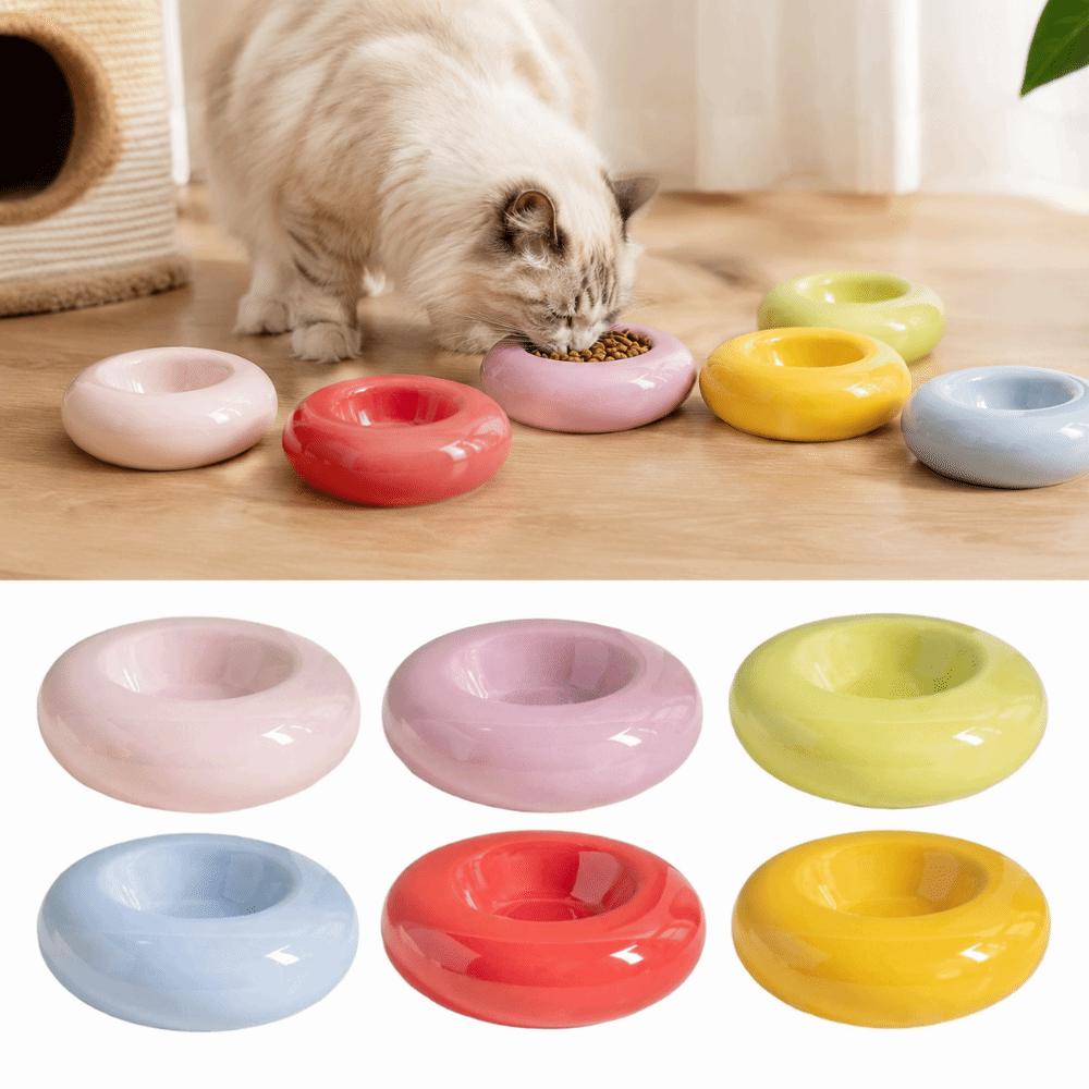 Ceramic Pet Food Basin Anti Slip Pet Feeder Dish Universal Pet Water Feeder Container Pet Supplies