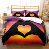 Love Heart Polyester Duvet Cover Set King Queen Twin Full Size Romantic Theme Big Love Heart For Kids Girl Boy Women Bedding Set