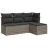 VidaXL Salon de Jardin avec Coussins 4 pcs, Canapés avec Pieds Réglables, Ensemble de Meubles d'Extérieur Patio Terrasse, 3249339
