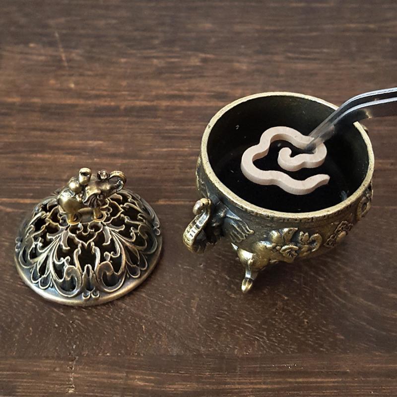 Elephant Lucky Incense Burner Metal Lotus Incense Burner Bowl Incense Holder With Handle Yoga Meditation Home Decor Ancientstyle
