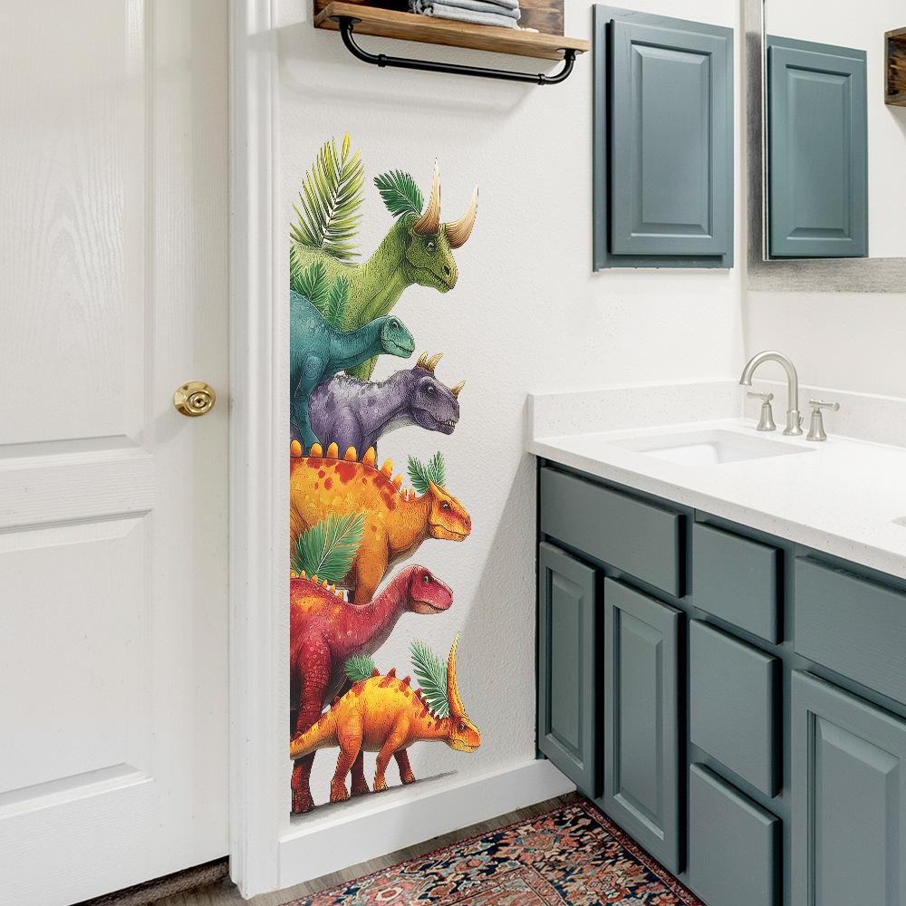 Cartoon Peek Dinosaur Group Children's Bedroom Play Room Decoration and Beautification Wall Stickers