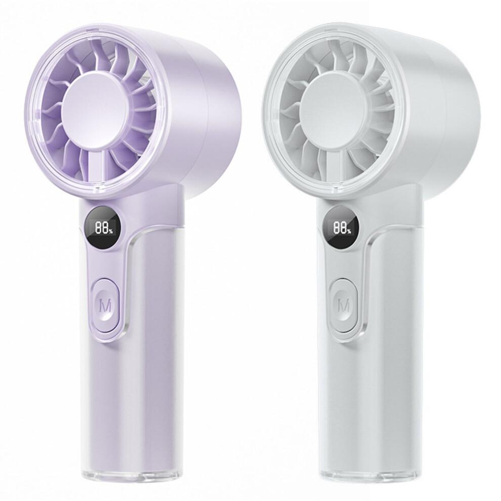 USB Rechargeable Mini Fan Portable Handheld Fan with 100-Purple