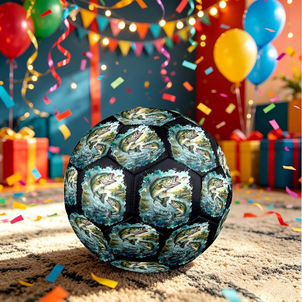 1pc Bass Adventure Size 5 Soccer Ball Professional Match Training Football Indoor &Outdoor Sports Ball Training Ball Lightweight Durable Y60