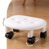 1pc Rolling Low Stool with Wheels - Stylish & Durable Plastic Footstool - Ideal for Bath,Perfect for Shoe Changing & Organization