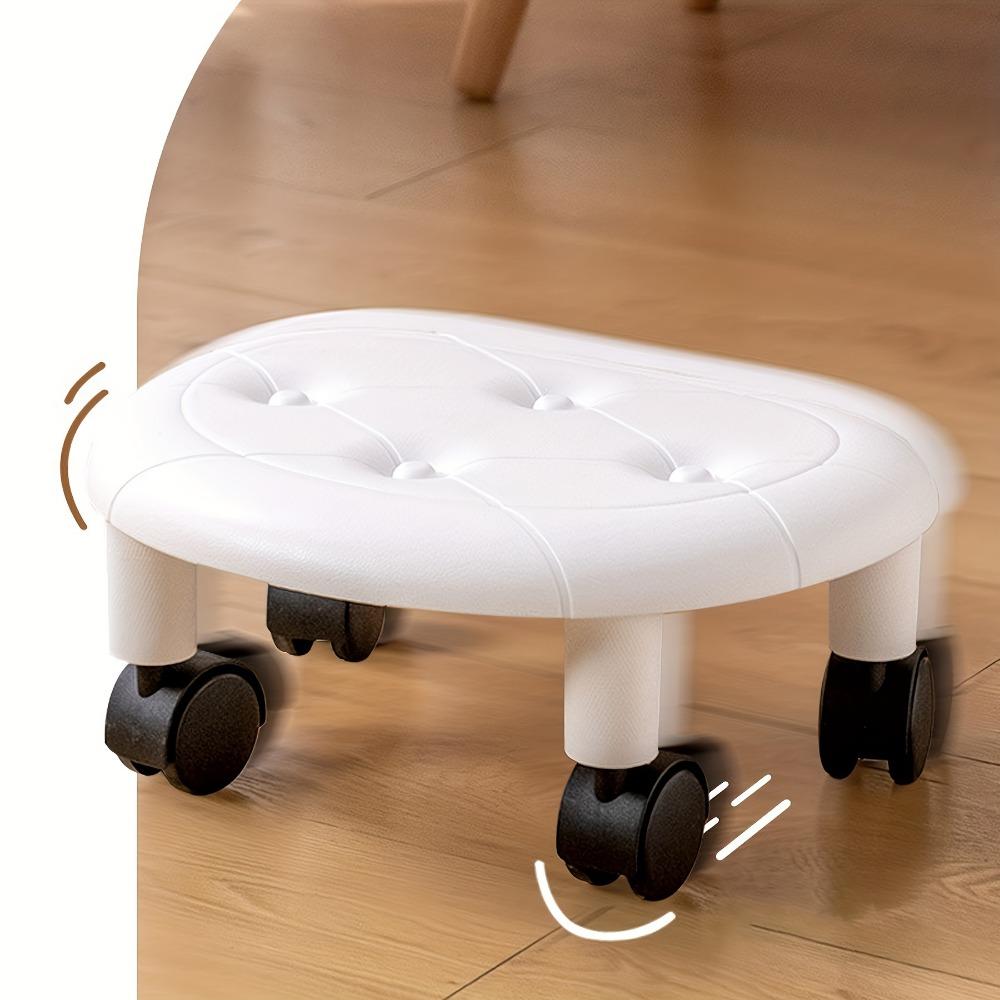 1pc Rolling Low Stool with Wheels - Stylish & Durable Plastic Footstool - Ideal for Bath,Perfect for Shoe Changing & Organization
