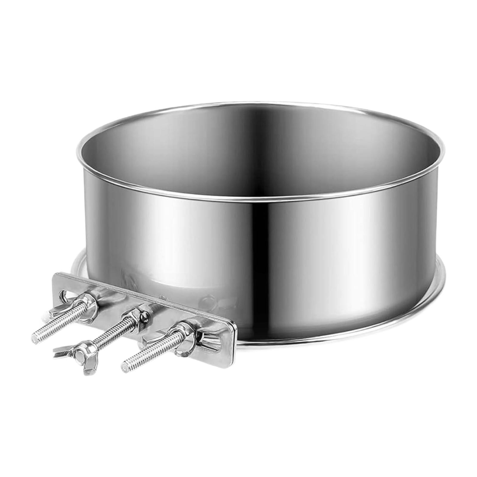 

Миска для корма для собак в клетке, подвесная миска для воды из нержавеющей стали для щенков, съемные принадлежности для кормушки для кошек, миска для будки, миска для клетки-курятника.