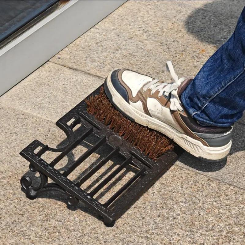 

Cast Iron Mane Shoe Brush Shoe Shine Device, Yard Entrance Door Foot Pad Artifact, Sole Wipe Mud коричневый