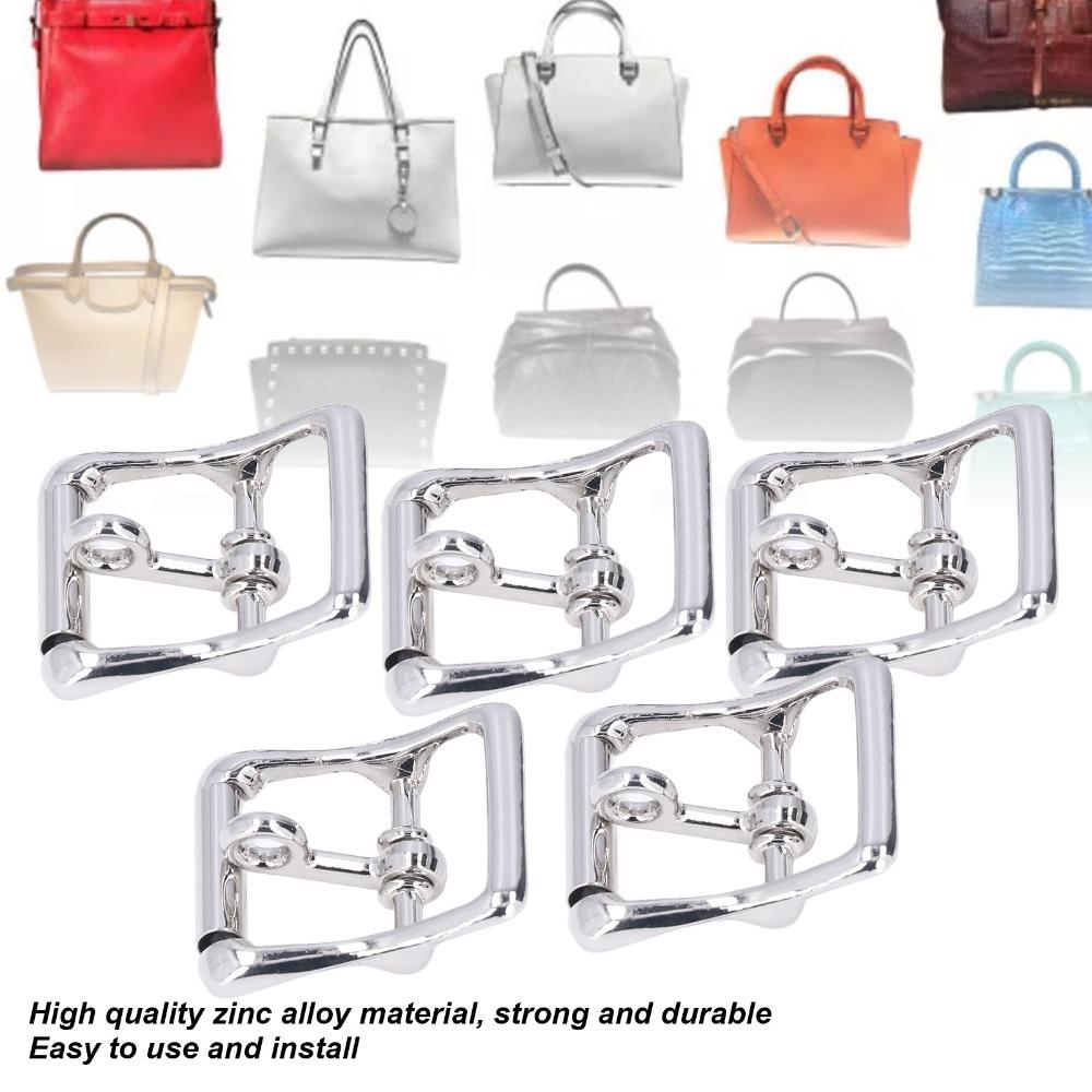5pcs Square Center Bar Metal Replacement Buckle Single Prong Buckle Leather Craft