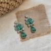 Silver Needle Zircon Square Water Drop Earrings: Retro Luxe Statement for Women