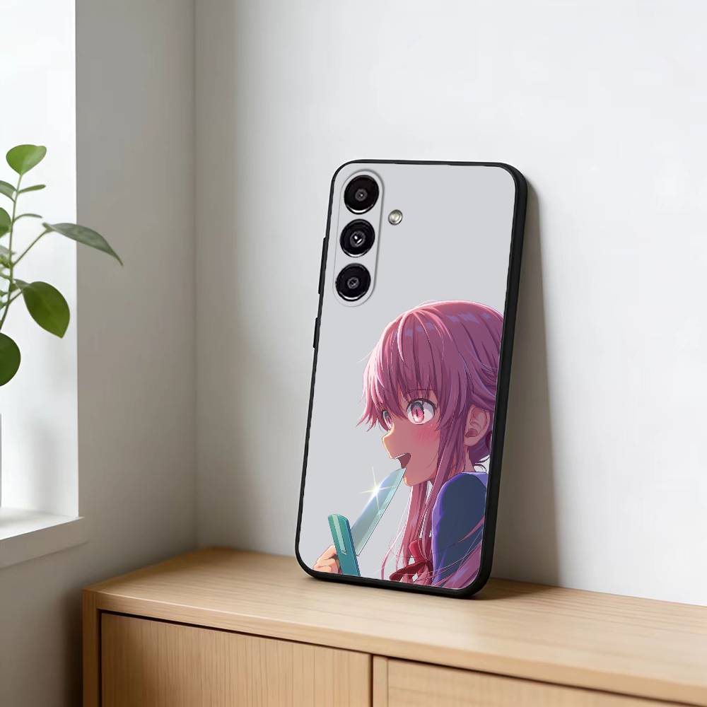 M-Mirai N-Nikki Gasai Yuno Anime Phone Case For Samsung Galaxy A13,21s,22,31,32,52,53,71,72,73,Soft Black Cover