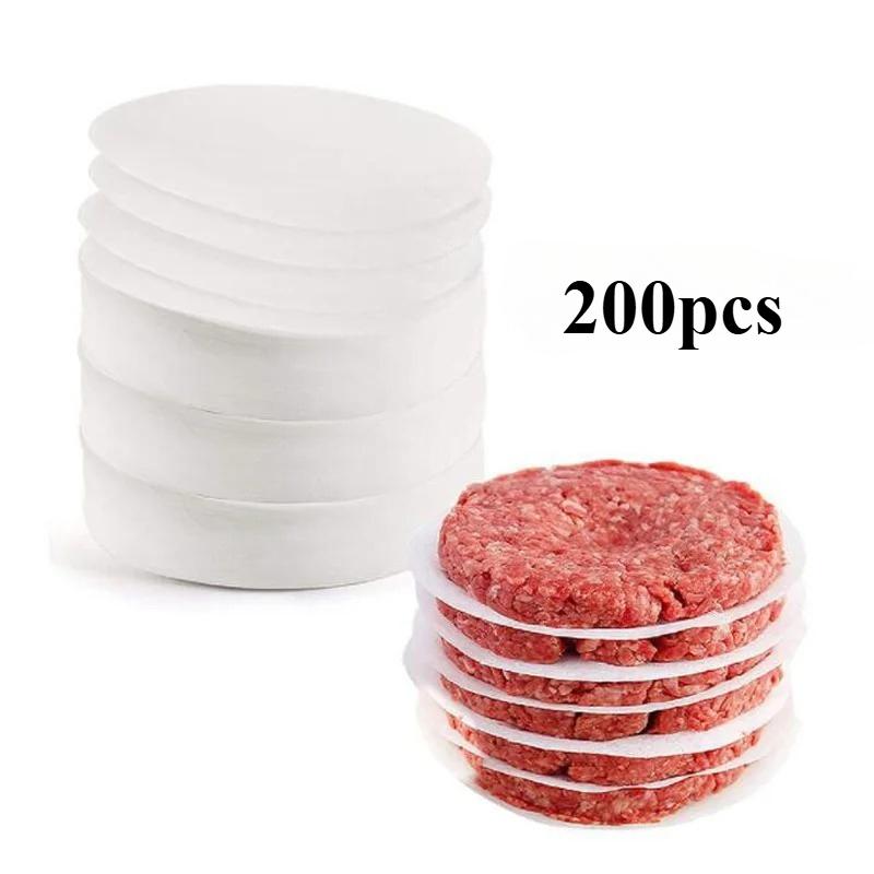 50/100/200/500PCS Disposable Hamburger Patty Separation Pads 11cm Round Hamburger Food Pads Paper Non-stick Oil Paper Baking Paper