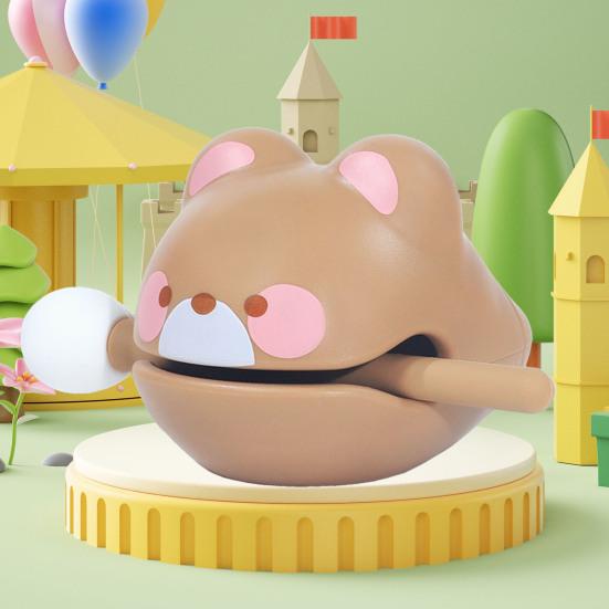 Cartoon Animal Wooden Fish Toy with Hammer Stress Relief Meditation Calming Percussion Instrument Desktop Resin Wooden Fish Decoration