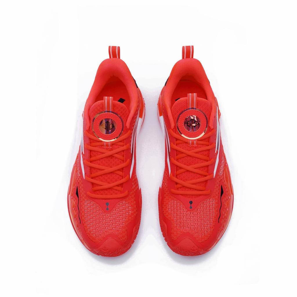 Anta Shock Wave 5 Low Top Basketball Shoes Men's Neon Bright Red 112621626-2