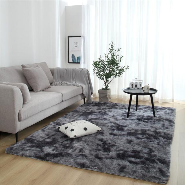 Plush Pink Carpet Living Room Decoration Fluffy Rug Thick Bedroom Carpets Anti -Slip Floor Soft Lounge Rugs Solid Large Carpets
