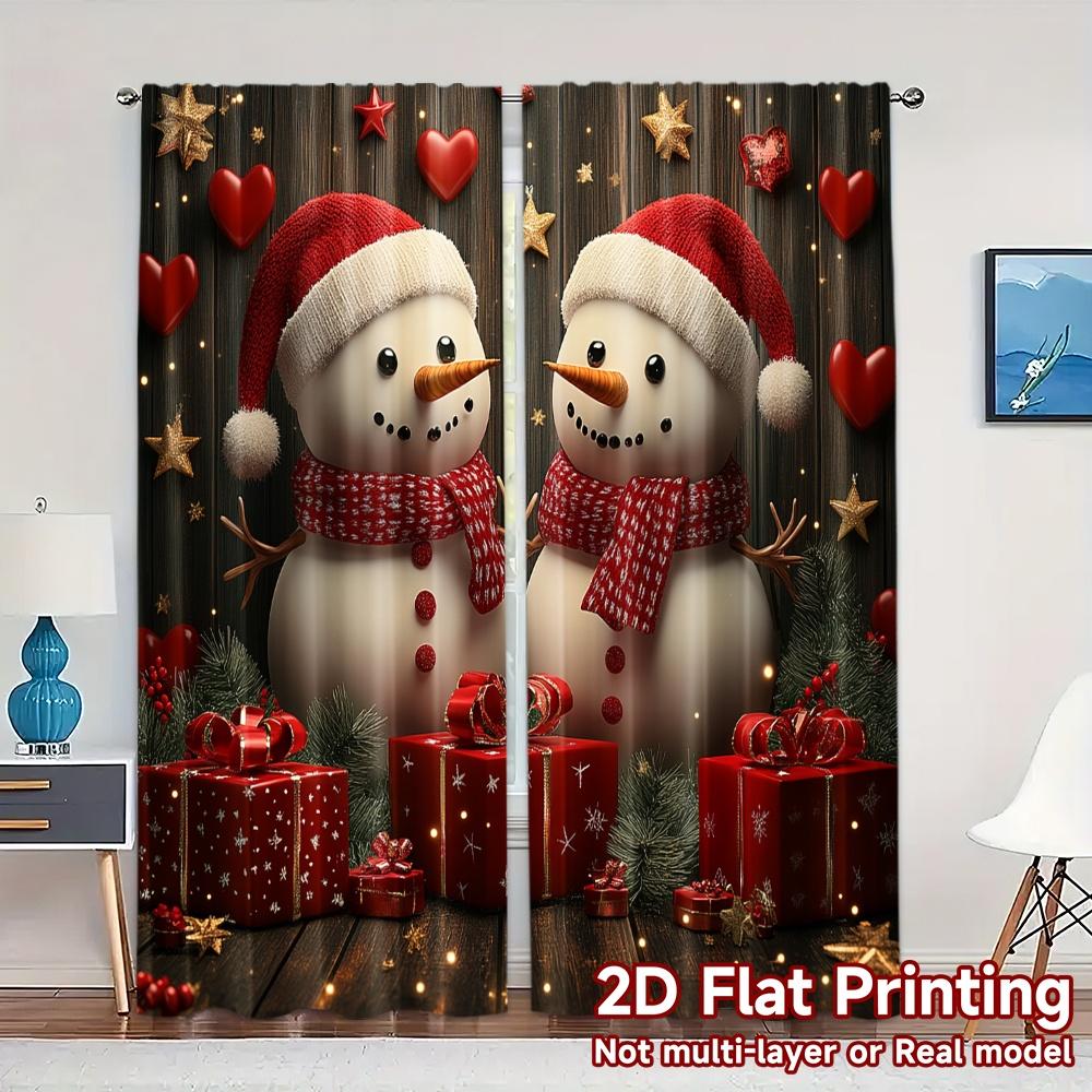 

2pcs,Curtains Cute Snowmen Christmas Gifts_c (2) Pattern Modern Curtains Versatile Fabric Curtains Decorations For Home 52.50×116.00 CM 2pcs