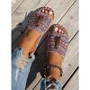 Bohemian Flat Sandals for Women - 2025 Summer New Fringe Design - Size 43 Beach Sandals
