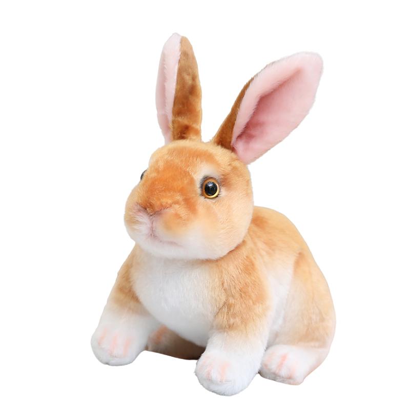16cm Squatting Rabbit Plush Toy Simulation Animal Doll Skin Friendly Soft Sleeping Companion Easter Birthday Gift for Kids