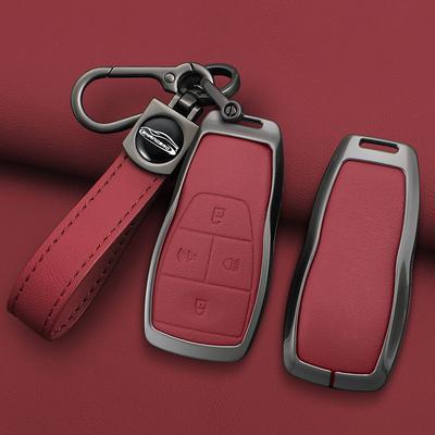 Crazy Horse Leather Car Key Cover Case Keyring Bag For Baic X7 Bj40 Senova D50 D70 X55 X65 Eu5 Eu7 Fob Protector Keychain Holder