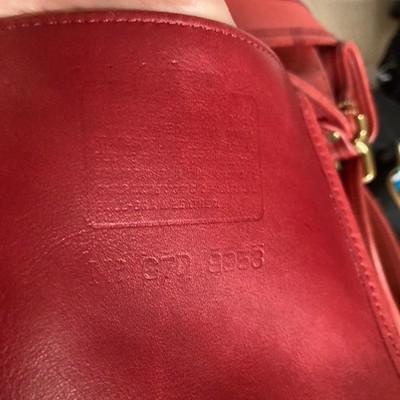 Coach Bucket-Style Shoulder Bag Red 9953 Vintage Leather Light signs use