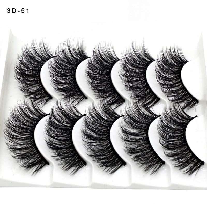 5 par rzęs 3D delikatne piękno Naturalne fałszywe długie grube sztuczne rzęsy makijaż