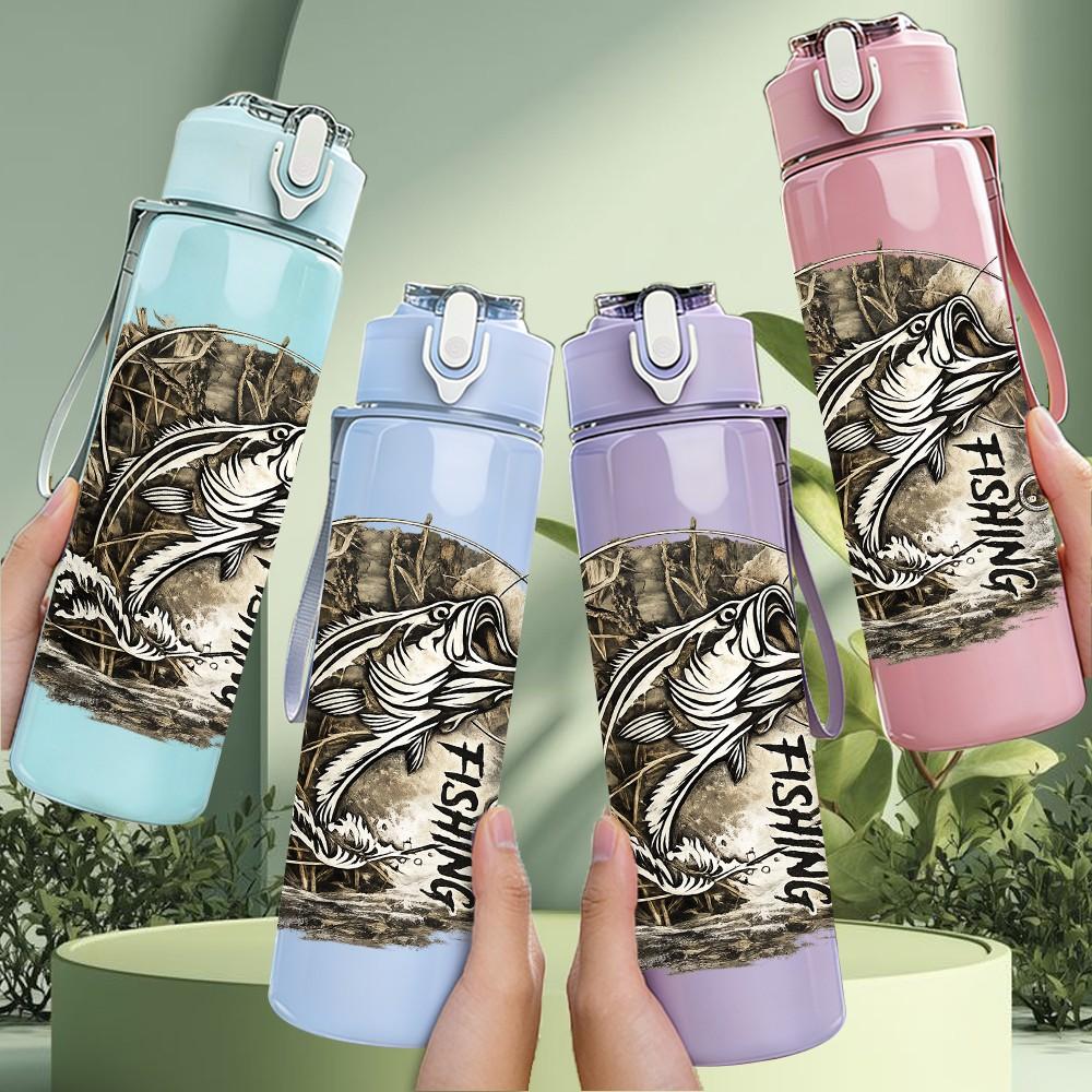 1PC Wild Tiger Close Up Animal Print 750ml Color Plastic Sports Water Bottle Leakproof Flip Straw Lid Suitable for Sports Office Home Use