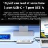 10Gbps USB 3.2 Docking Station Hub Type C Splitter Data Transfer Adapter with Card Reader Multi 7/8 Ports Switch For PC Laptop