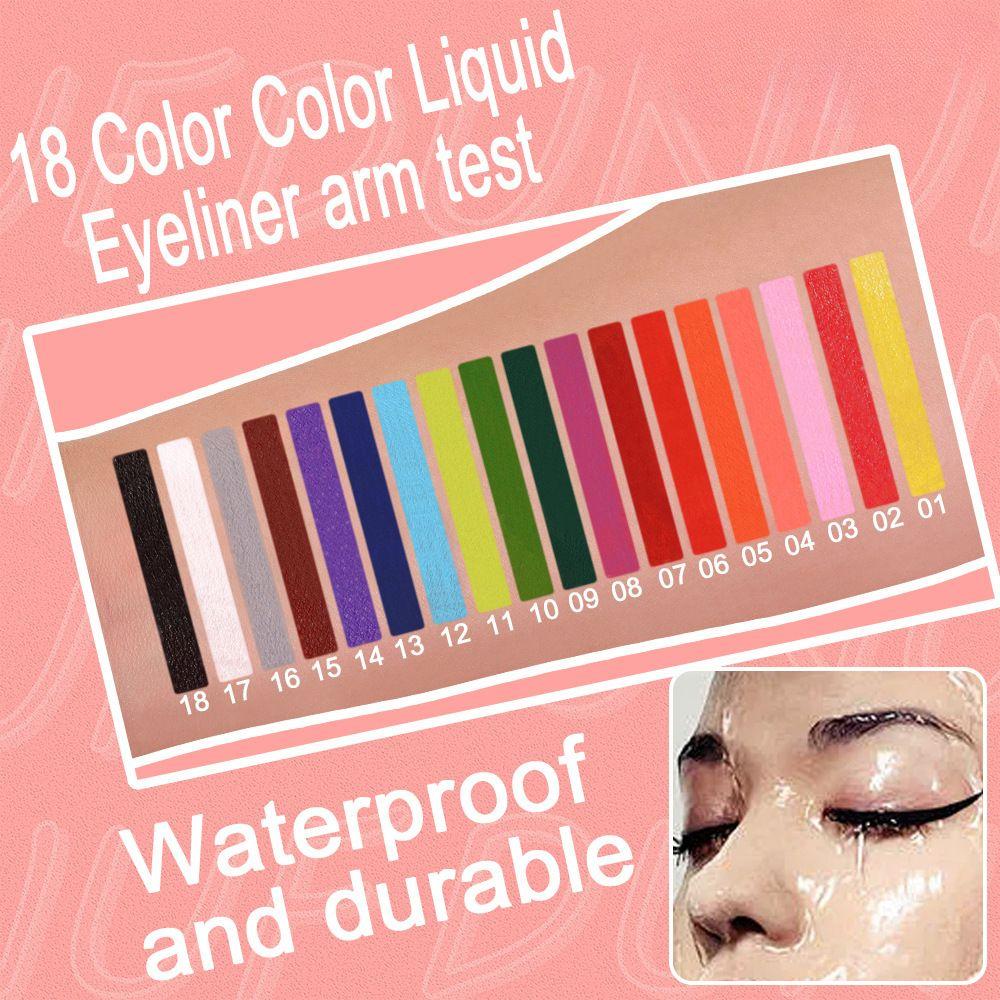 18 Colors of Liquid Eyeliner for Long-lasting and Smudge-resistant Makeup