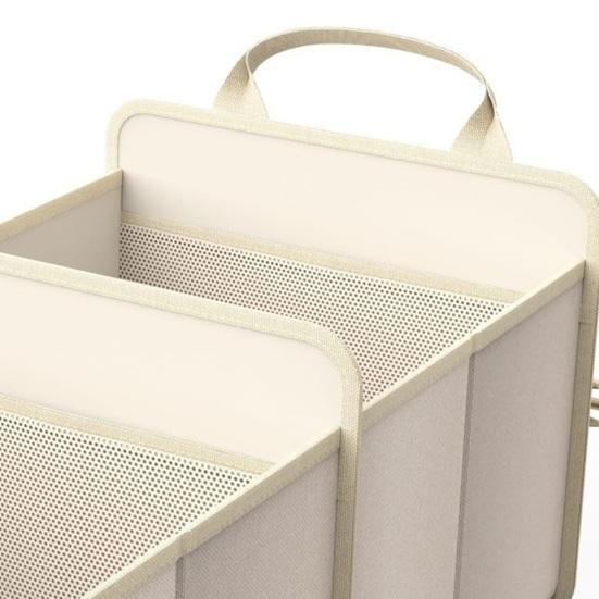Car Trunk Organizer Foldable Portable Storage Box with Non-Slip Base 2 Compartments Car Storage Container for Groceries Sports Gear