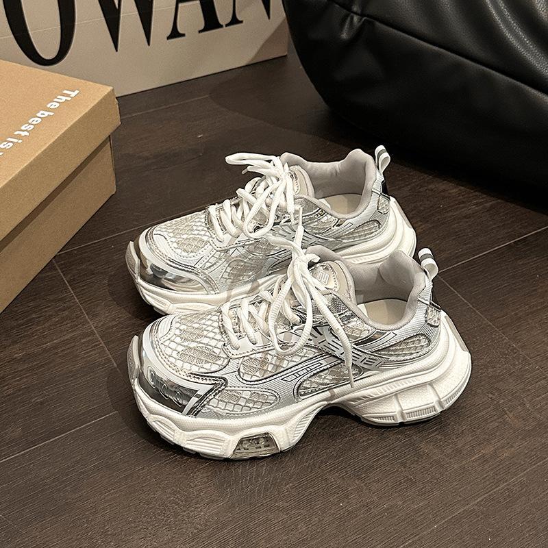 Fashion casual muffin shoes design sense thick sole summer retro breathable mesh comfortable girls sports shoes