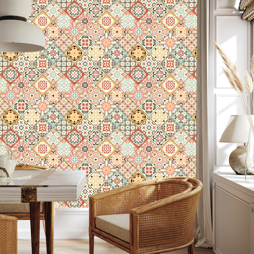 Wallpaper Imitation oriental mosaic tiles for living room and bedroom 50x1000