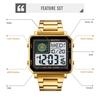 Reginald Watches for Men Fashion Trend Multifunction Outdoor Sports Watch LED Large Digital Display Chronograph Stainless Steel Square Watches