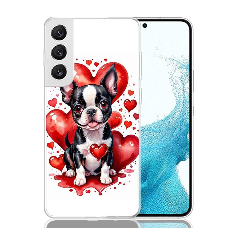 Lovely Puppy Heart Dogs Phone Case For Samsung Galaxy S26 S25 Edge S24 S23 FE S22 Ultra S21 Plus S20 + Fundas Cover Coque Galaxy