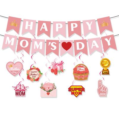 Mother'S Day Party Decoration Pull Flag Happy Mom'S Day Happy Mother'S Day Banner Customization