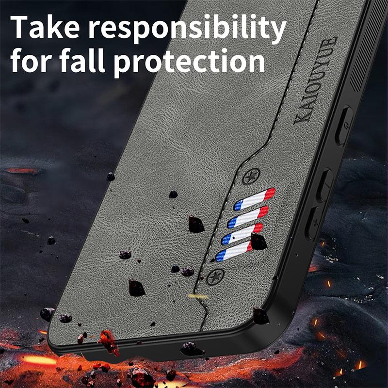 Hit Stitching Color Retro Matte Leather Back Case For OPPO Reno14 Reno 14 F Pro 5G Full Cover Camera Protector Anti Slide Shell