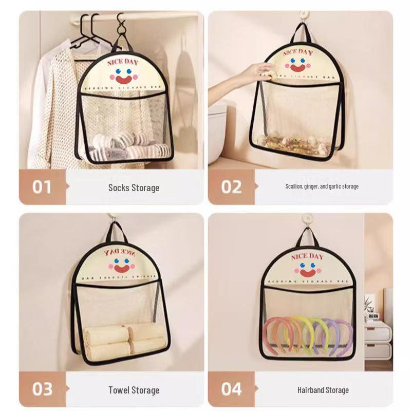 Hängende Netztasche mit großer Kapazität für Dorm-Kleiderschrank: Socken, Unterwäsche Aufbewahrungstasche