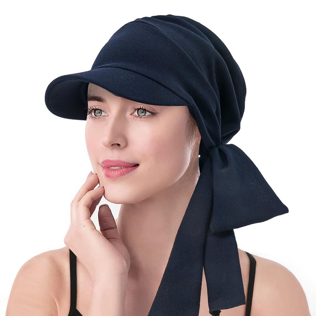 Women Muslim Hijab Cap Brim Print Turban Bonnet Ladies Headscarf Hat Wrap Hat