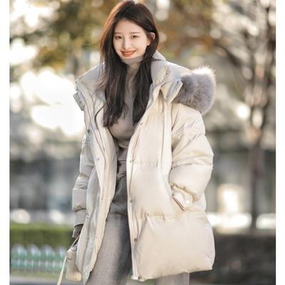 Moekas Korea stiilis suures suuruses puuvillane mantel avarate riietega