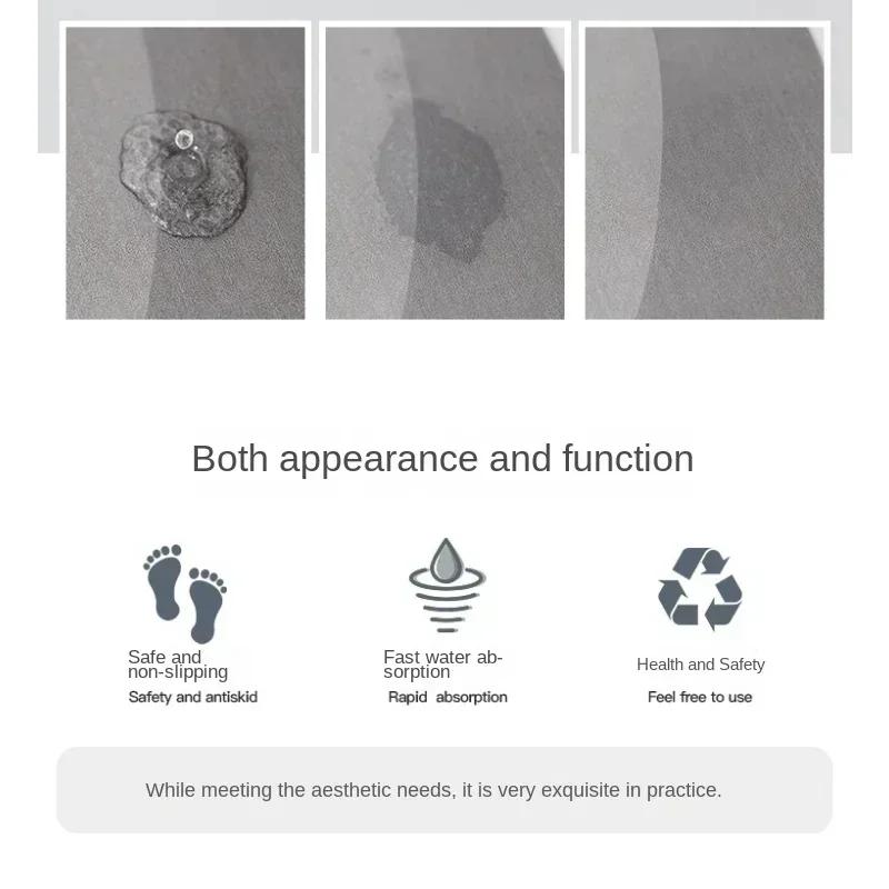 Cute Cat Fast Drying Bathroom Mat Washable Floor Bathroom Door Mat Anti-Slip Soft Shower Room Carpet Rug Living Room Doormat