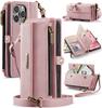 Multi-function Wallet Case Pouch Bag for iPhone 13/13 Pro/14/14 Promax/15 Plus/15 Pro Lanyard Case Cover Zipper Style Bag
