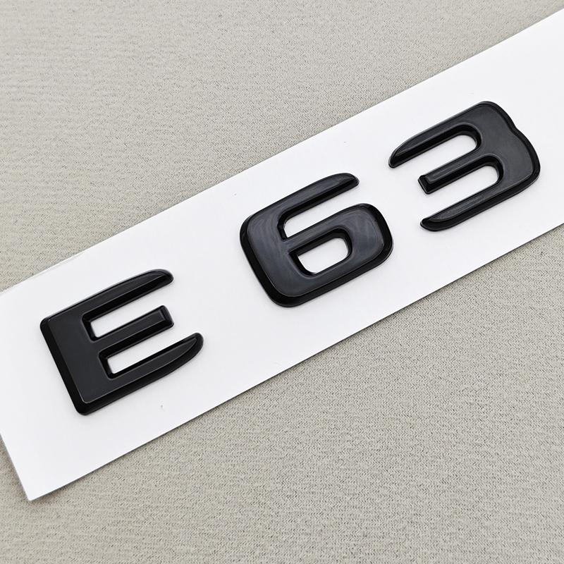 3D ABS Black Car Letters Logo E63S E63 V8BITURBO 4MATIC Fender Side Badge Rear Trunk Emblem Decals For Mercedes Benz AMG E63 S