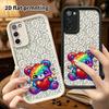 Phone Case: 2D Flat Samsung Galaxy A34 A35 M05 M06 S20 S22 S21 FE Plus 5G Protective Case, Bear Hugging Heart, Christmas and Halloween Gift