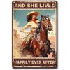 Vintage Cowgirl Metallschild Retro Westlich Reiten Zitat Blechschild für Heimbar Bauernhaus Dekoration Das Leben ist Hart Spirituell Wi